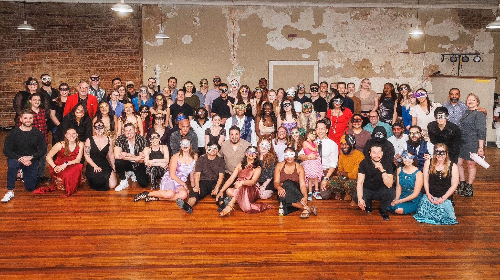Group salsa dancing and socializing